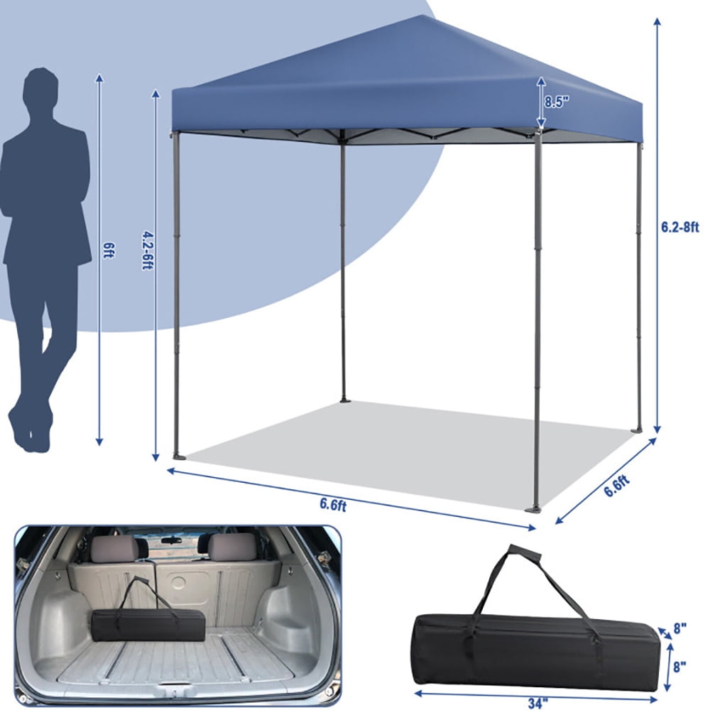 Aimee Lii 6.6 x 6.6 Feet Outdoor Pop-up Canopy Tent with UPF 50+ Sun Protection, Backyard Canopy Gazebo for Party Camping BBQ Events, Blue Aimee Lii 6.6 x 6.6 Feet Outdoor Pop-up Canopy Tent with UPF 50+ Sun Protection, Backyard Canopy Gazebo for Party Camping BBQ Events, Blue