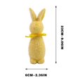 thumbnail image 3 of BGZLEU Flocked Bunny Figurine with Bowtie Flocking Rabbit Figures Tabletop Ornament Solid Color Resin Easter Bunny Statue Home Decor Indoor (Yellow, 23cm), 3 of 8