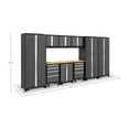 thumbnail image 6 of NewAge Products Bold Series Gray 10 Piece Cabinet Set, Heavy Duty 24-Gauge Steel Garage Storage System, Includes 600 Sq.Ft Flooring Luxury Vinyl Tile Bundle in Slate, 6 of 10