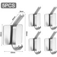 thumbnail image 5 of Gancho de pared para baño,Gancho para toallas,Gancho adhesivo,Gancho de puerta doble,Ganchos adhesivos,Gancho de pared,Baño de acero inoxidable,Inoxidable para baño,Gancho para toallas Blanco 5, 5 of 5