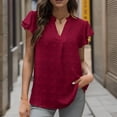 thumbnail image 3 of Weardear Womens Blouse V Neck Ruffle Sleeve Flowy Shirts Dressy Casual Cute Summer Tops, 3 of 6