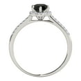 thumbnail image 3 of Mauli Jewels Engagement Rings for Women 0.75 Carat Black Diamond Halo Engagement Ring4 prong10K White Gold, 3 of 6