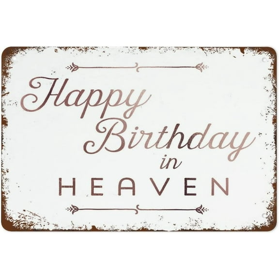 Retro Decor Tin Signs,“Heaven - birthday Tribute Sign”,for garage,bar,restaurant,living room,bedroom,kitchen,cafe,bar,8×12inch