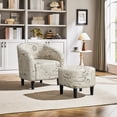 thumbnail image 2 of Alden Design Contemporary Upholstered Club Accent Chair with Ottoman for Bedroom Living Room, Letter Print, 2 of 10