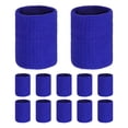 thumbnail image 1 of Uxcell 12PCS Bandas de sudor deportivas, muñequeras de algodón absorbentes para entrenamiento/baloncesto/correr [Azul zafiro, 10cm de ancho], 1 of 7