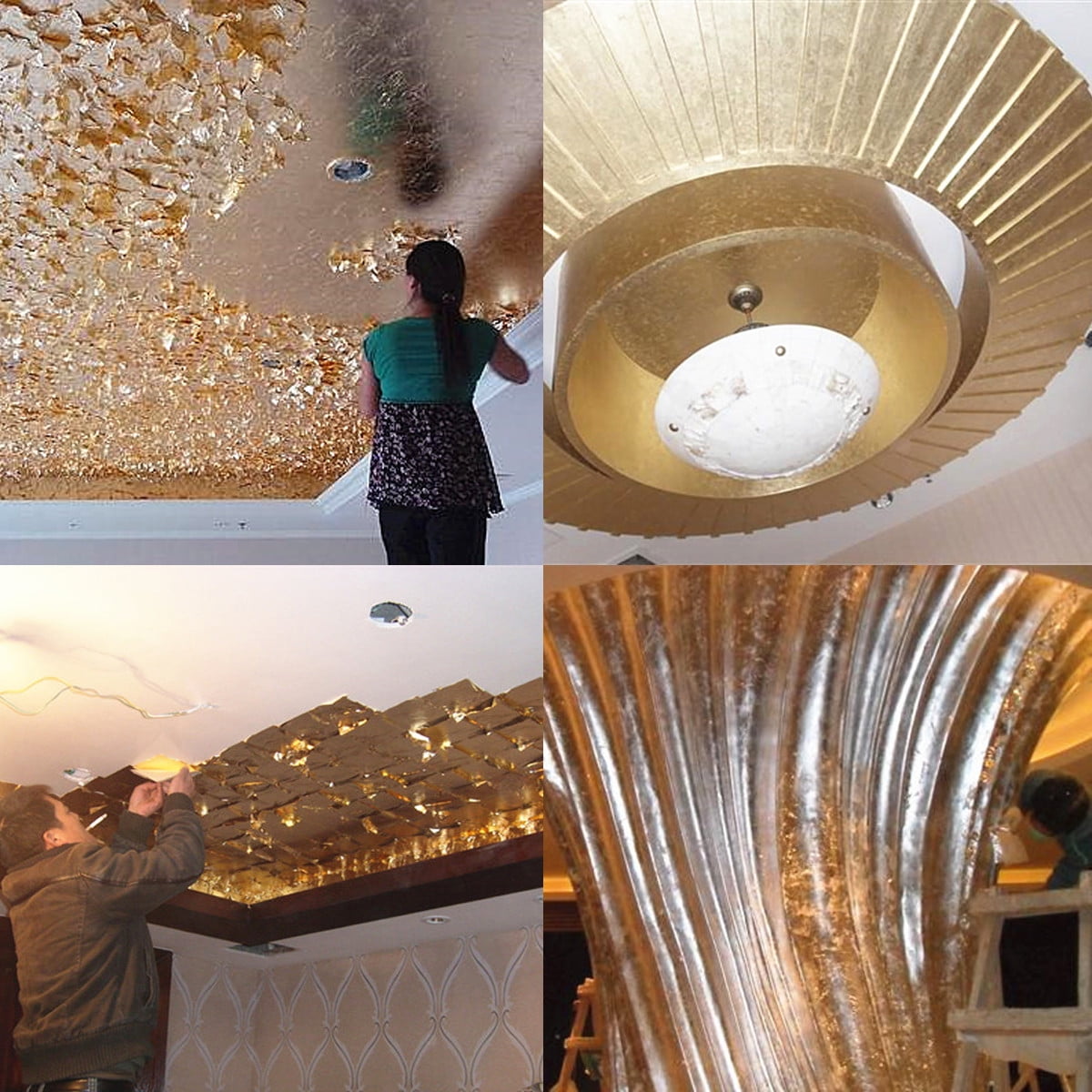 300 Sheets Imitation Gold Silver And Copper Leaf For Diy 300 Sheets Imitation Gold Silver And Copper Leaf For Diy