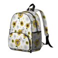 thumbnail image 2 of Sunflower and Text White Pattern Backpack for School, Cute School Bag with Adjustable Shoulder Straps and Padded Back, 13.8"x11.4"x6", 2 of 5