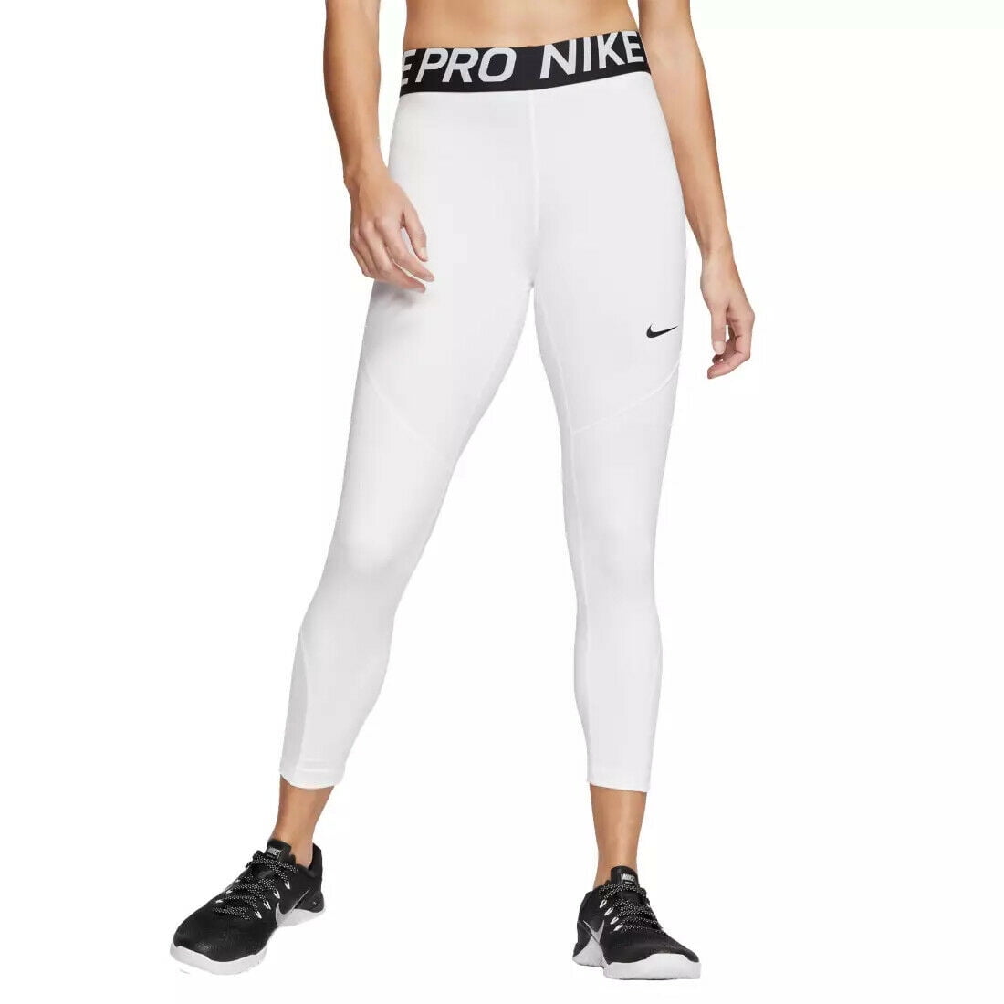 Nike Pro Crop Leggings Tight Fit White AO9972100