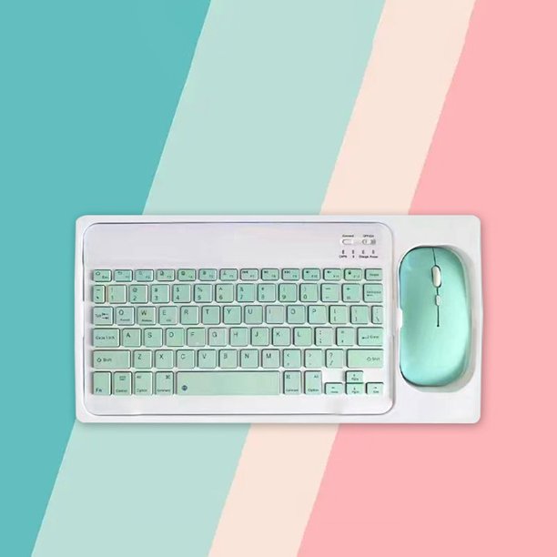 Mobile Wireless Bluetooth Keyboard and Mouse Set, 10 Inch Bluetooth Keyboard with Dual Mode