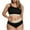 Black-28, variant on Lopeceal Women's Ribbed Contrast High Waisted Tummy Control Bikini Set Spandex Swimsuit 2 Piece