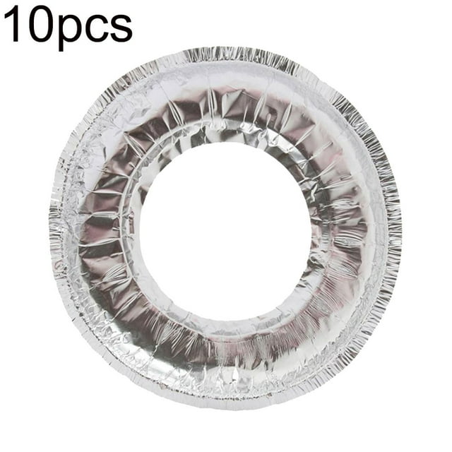Lubelski 10 Pcs Protecteurs de Cuisinière à Gaz Coussin en Papier Aluminium Résistant à la Graisse