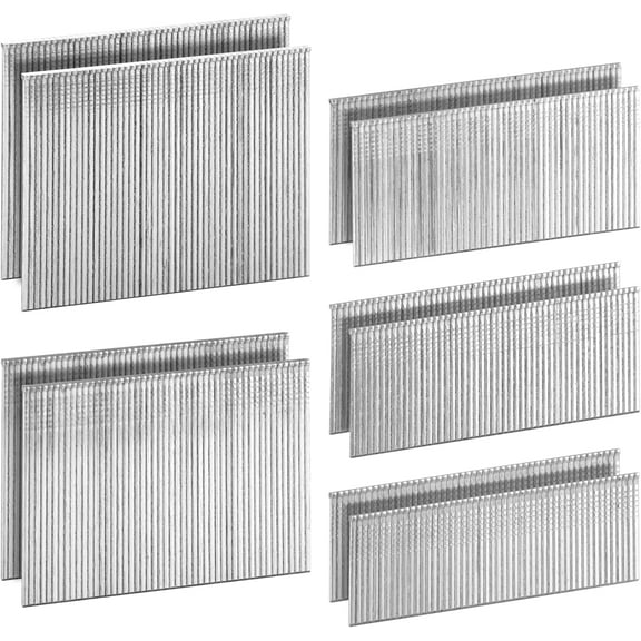 2,500 Counts MEITE 16 Gauge Finish Nails, Assorted 5 Sizes (1", 1-1/4", 1-1/2", 2", 2-1/2" Each Size 500) Galvanized Straight 16GA Finish Nails, 5 Sizes Project Pack for 16 Gauge Finish Nailer