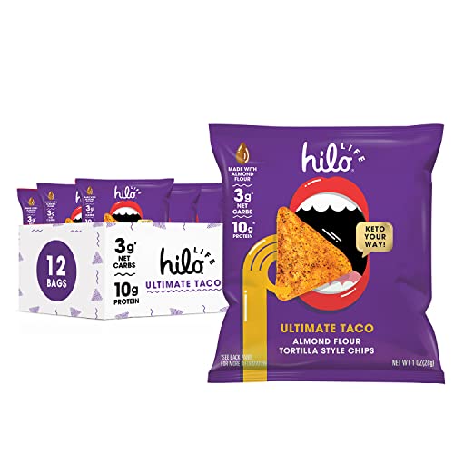 Hilo Life Low Carb Keto Friendly Tortilla Chip Snack Bags, Ultimate