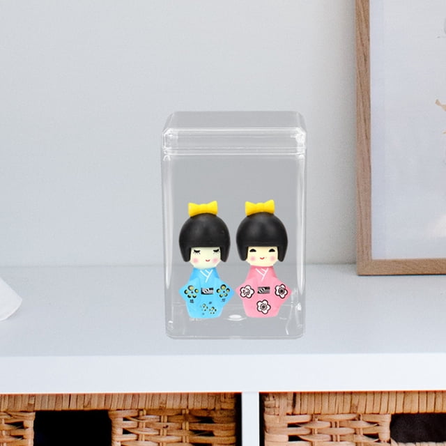 KAKOWELY 4pcs Exhibition Collection Box Display Action Figures Box Transparent PET Display Model Enthusiasts Indoor Use