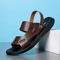 thumbnail image 5 of Dakaela Mens Flat Sandals Arch Support Summer Beach Shoes Orthopedic Casual Walking Slippers Brown 8, 5 of 7