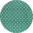thumbnail image 1 of Ahgly Company Machine Washable Indoor Round Oriental Turquoise Blue Industrial Area Rugs, 5' Round, 1 of 4