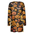 thumbnail image 6 of WTOBBY Women's Mid-Length Halloween Print Cardigan Jacket Casual Comfortable Open Front Long Sleeve Cover Up With Pockets Fall Fashion Outerwear,Earthy Yellow M, 6 of 8