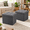 Grey-13"D x 17"W x 13"H (Pack of 2), variant on Leopard Print Leather 30"D x 15"W x 15"H Folding Storage Ottoman