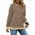 thumbnail image 4 of Fantaslook Color Block Sweatshirts for Women Crewneck Long Sleeve Shirts Fashion Tops Pullover Sweatshirts Fall Outfits, 4 of 10