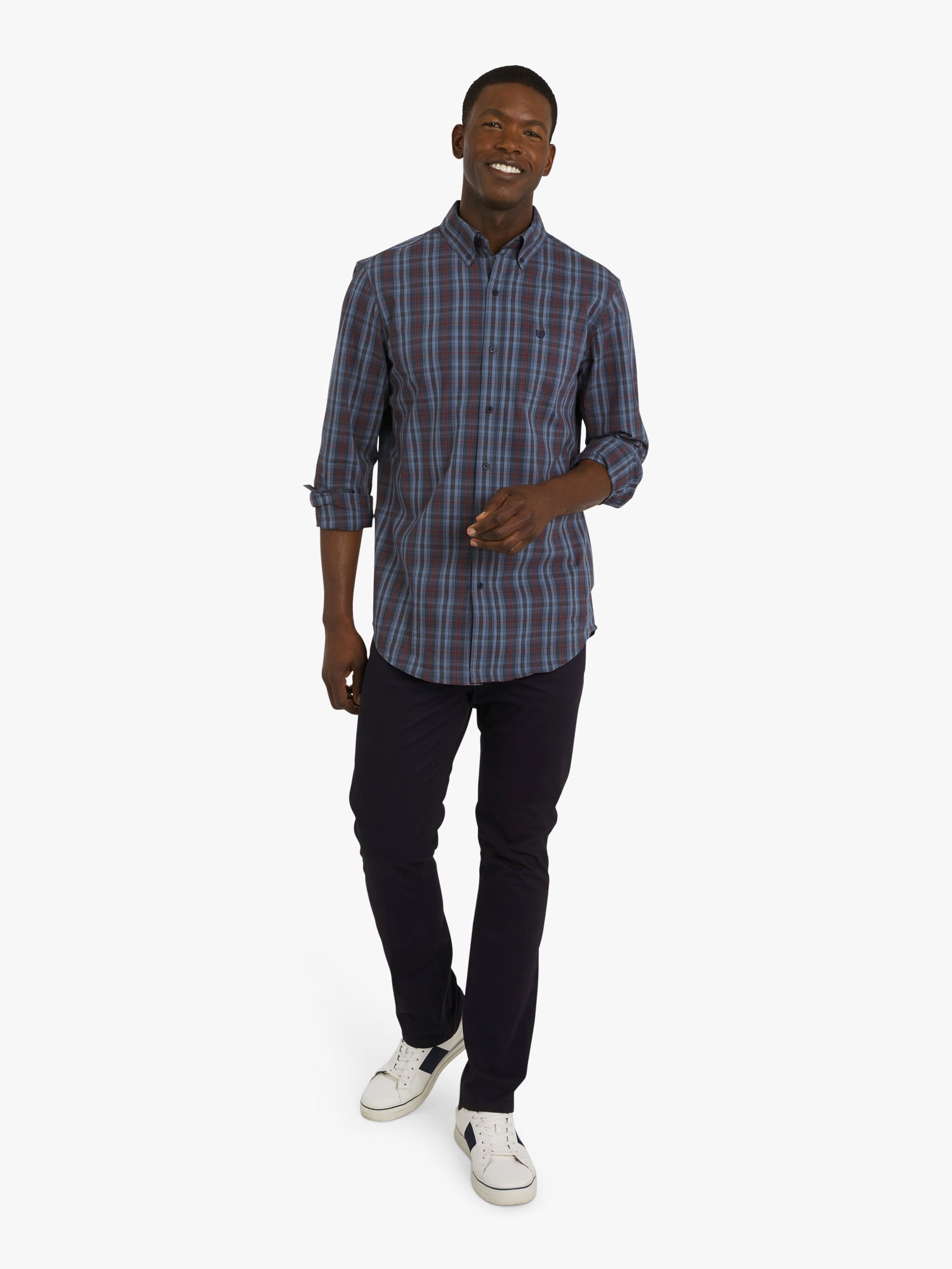 Chaps Men's & Big Men's Long Sleeve CVC Easy Care Woven Shirt, Sizes S-3XL