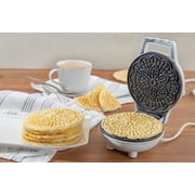 Mini Electric Pizzelle Maker- Makes 1 Personal Tiny Sized 4 Traditional Italian Waffle in Minutes- Nonstick Iron Press w Recipes- Dessert Cookie Treat or Housewarming Baking Gift