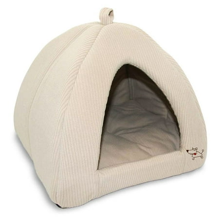 Best Pet Supplies Corduroy Tent Bed for Pets, Beige -