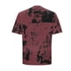thumbnail image 4 of Ceisia Men's Abstract Splash Print T-shirt Loose Fit Short Sleeve Round Neck Casual Summer Fall Tee Tops Wine M Gifts, 4 of 6