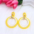 thumbnail image 2 of Kkkded Candy-colored Drop Earrings Circle Stitching Hollow Stud Earrings - Acrylic Hoop Splicing, Colorful Contrast Geometric, Lightweight Dangle Jewelry, 2 of 6