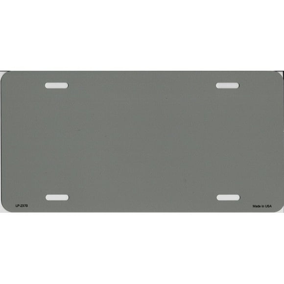 Gray Solid Blank Metal License Plate