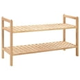 thumbnail image 1 of vidaXL Shoe Rack Solid Walnut Wood 69x26x40 cm, 1 of 4