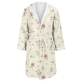thumbnail image 3 of Long Sleeve Bathrobe for Women Fuzzy Women's Nightgowns & Sleepshirts Oversize Fitness Women's Robes House Womens Robe Beige, 3 of 5
