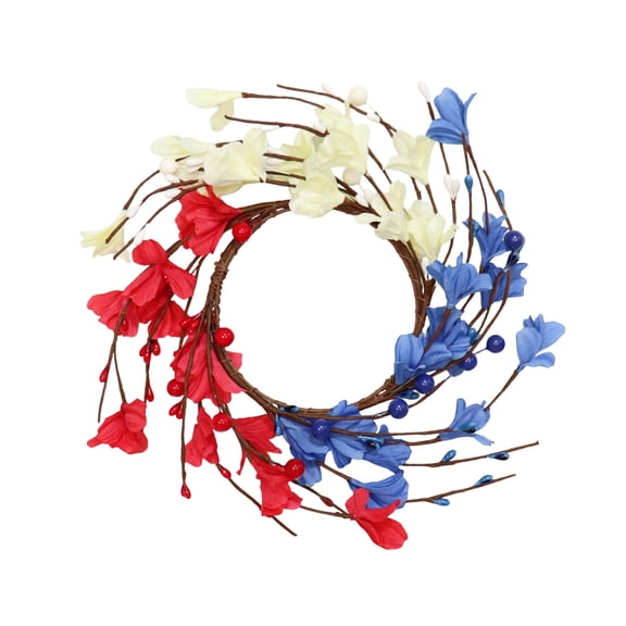 Orangide Patriotic Wall Wreath Red White Blue Stars Decoration, Front Door Hanging for 4th of July Veterans Day Memorial Day Parties, Indoor Outdoor Home Decor