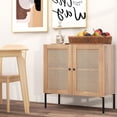 thumbnail image 5 of Costway Rattan Buffet Sideboard Cabinet Cupboard w/ Adjustable Shelf Oak, 5 of 9