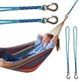 thumbnail image 3 of Swing Suspension Strap with Heavy Duty Stainless Steel Hook Hanging Chair Connection Ropes for Outdoor Hammocks Chair and Trees Hang Kit (Blue 1PCS), 3 of 13