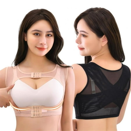 

Pretty Comy 2 Pieces Posture Corrector Bra for Women Back Support Chest Up Shapwear X-Shaper Compression Vest Under Clothes