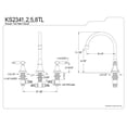 thumbnail image 2 of Kingston Brass KS2345TL Two Handle Roman Tub Filler, 2 of 2