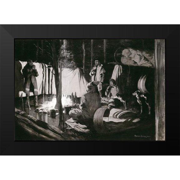 Remington, Frederic 14x11 Black Modern Framed Museum Art Print Titled - First and Best Camp of the Trip