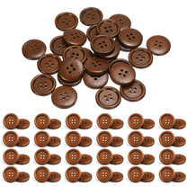 50 PCS Wood Buttons, 1 Inch Wooden Buttons 4 Hole Classic Brown Sewing Button for Shirt Sew Pillow Covers Headbands DIY Crafts Sewing Knitted Items Projects Decorations 25mm