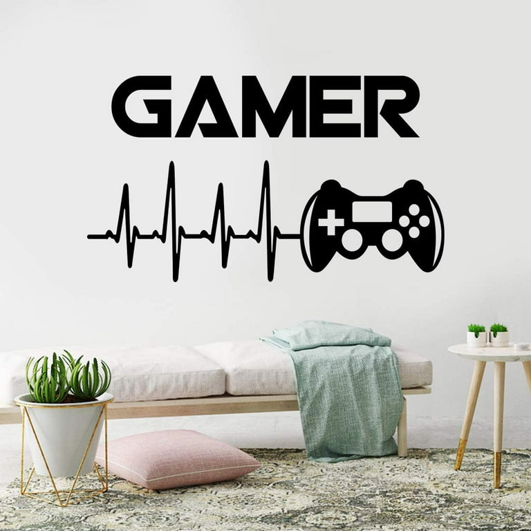 Gamer Wall Decals, Video Game Wall Stickers, Handle Controller Removable  Art Design Wall Decor, Vinyl DIY Joystick Murals for Boys Room Home  Playroom Bedroom Walls TV Background Net Bar Decoration 