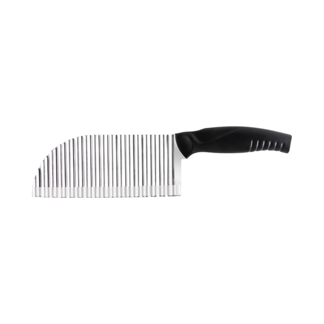 Cortador ondulado para verduras y patatas, cuchillo ondulado para picar pepino y fruta, cuchillo de acero inoxidable para patatas fritas.