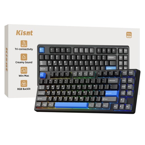Teclado inalámbrico Kisnt KN85 75% RGB con switches lineales
