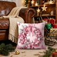 thumbnail image 2 of Christmas Pillow Covers 18x18 inch Christmas Tree Design, Soft Pink Square Cushion Cover for Sofa Chair, Living Room Holiday Decor B, 2 of 6