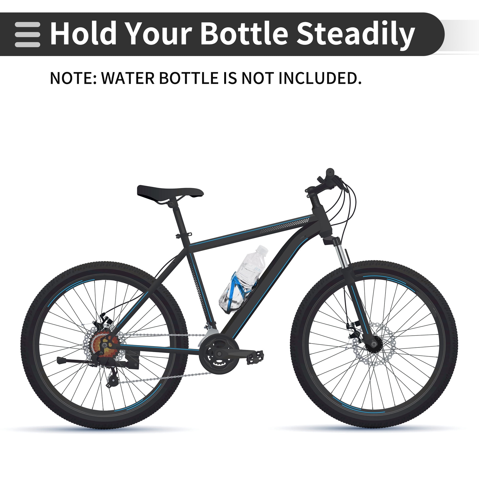 Unique Bargains Bike Bottle Cage Rack Integrally-formed Plastic Bicycle Drinks Holder Blue