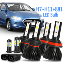 H7 H11 High&Low Beam for Hyundai Elantra 2014 2015 2016 w/o projector LED Headlights 881 Fog Lights 6pack