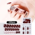 thumbnail image 3 of Vogacara 1 Juego de uñas sin pegamento de longitud media estilo cuadrado prensa mate en envolturas de cobertura completa suministros de salón kit de Juegos de manicura Once Vogacara CE011881-11B, 3 of 6