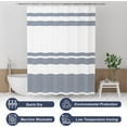 thumbnail image 4 of Shower Curtain, Striped Blue Cloth Shower Curtain Sets with 12 Shower Curtain Hooks, Rustic Fabric Blue and White Shower Curtain, Washable Farmhouse Bathroom Shower Curtain, 72x72 Inches, 4 of 6