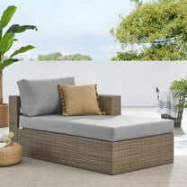 Modway Convene Outdoor Patio Right-Arm Chaise in Cappuccino Gray