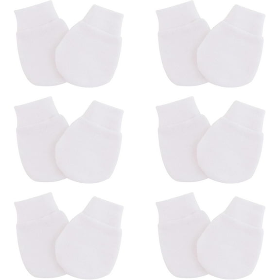 12 Pairs Baby Anti Scratch Mittens, Soft Cotton Newborn Baby Mittens, Infant Toddler Gloves No Scratch Mittens for 0-6 Months Baby Boys Girls