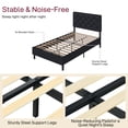 thumbnail image 6 of 4 EVER WINNER Twin Bed Frame, Faux Leather Bed with Button Tufted Headboard, Upholstered Platform Bed with Wood Slat Support, Box Spring Needed, Noise Free, Easy Assembly,Black, 6 of 8
