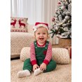 thumbnail image 6 of RUINIXCW Infant Baby Christmas Outfits Long Sleeve Stripe Romper Suspender Pants Hat, 6 of 8